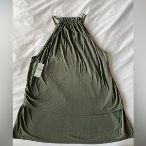 NWT LOFT Olive Green Swing Halter Top